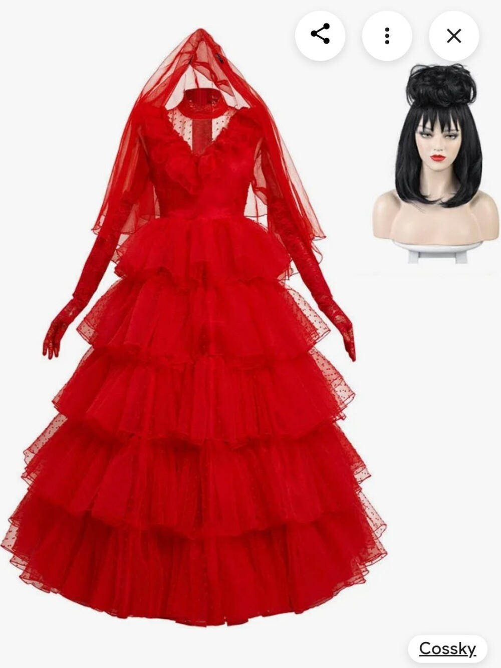 Lydia Deetz Inspired Red Layered Tulle Dress
